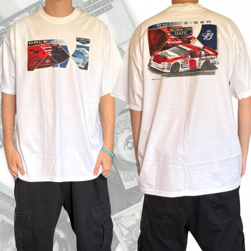 Vintage Nascar Graphic Tee Dale Jr Chase Authentic’s Budweiser NOS